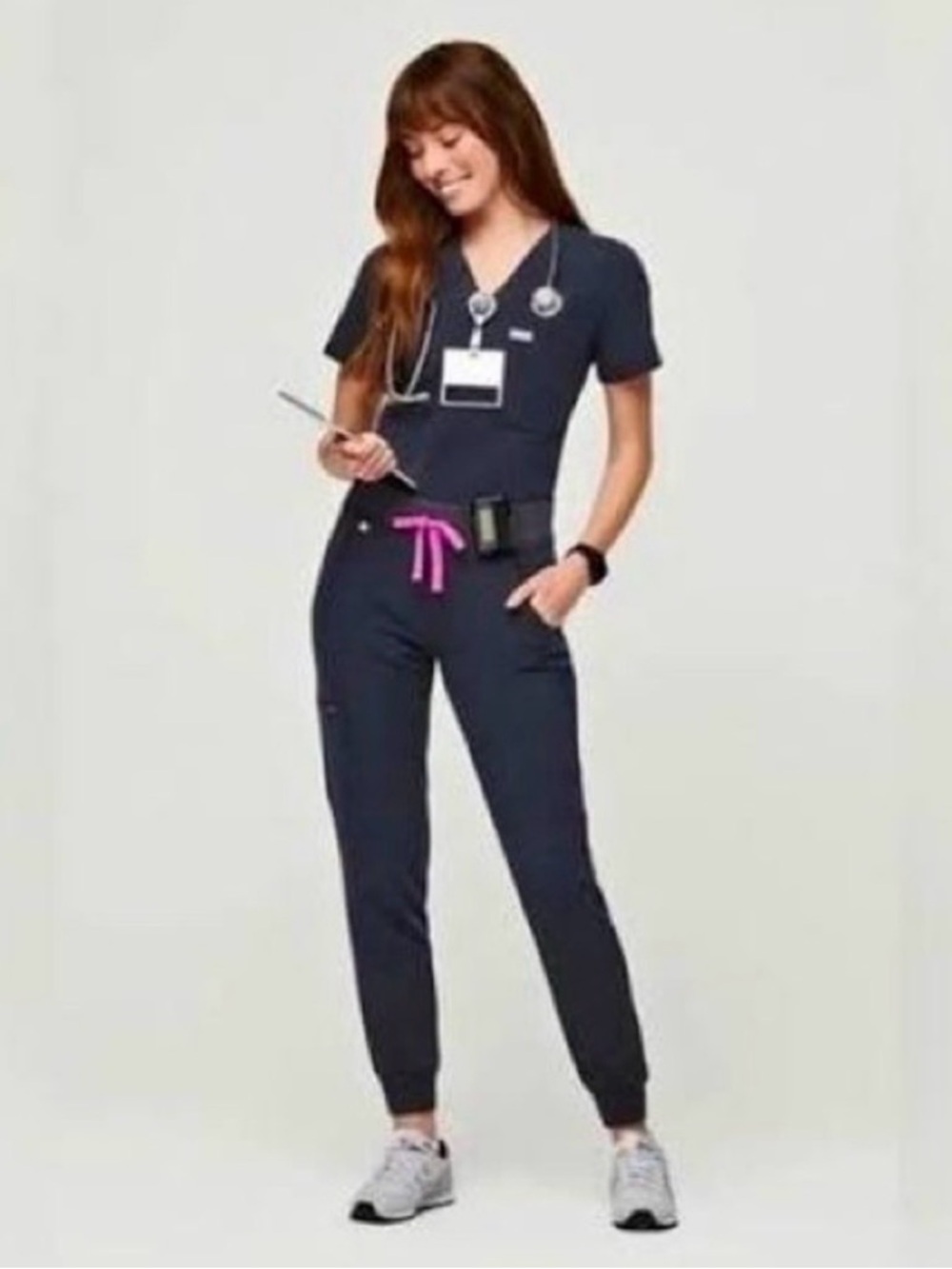 Figs Scrubs Set in Night Sky, XS top and XSP bottom